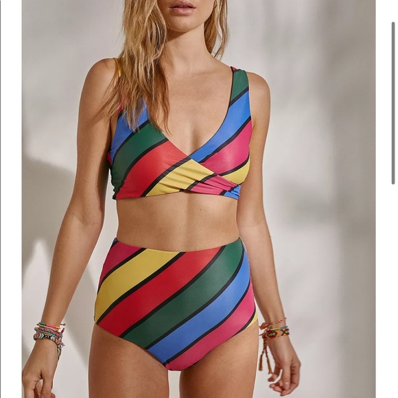 Lazy Oaf Other - Lazy Oaf Striped Wrap Bikini